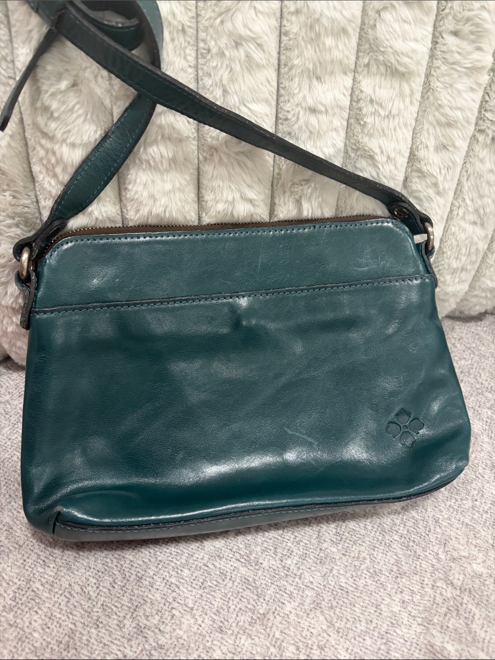 Patricia Nash Teal Green Leather Crossbody Bag - Picture 2 of 3